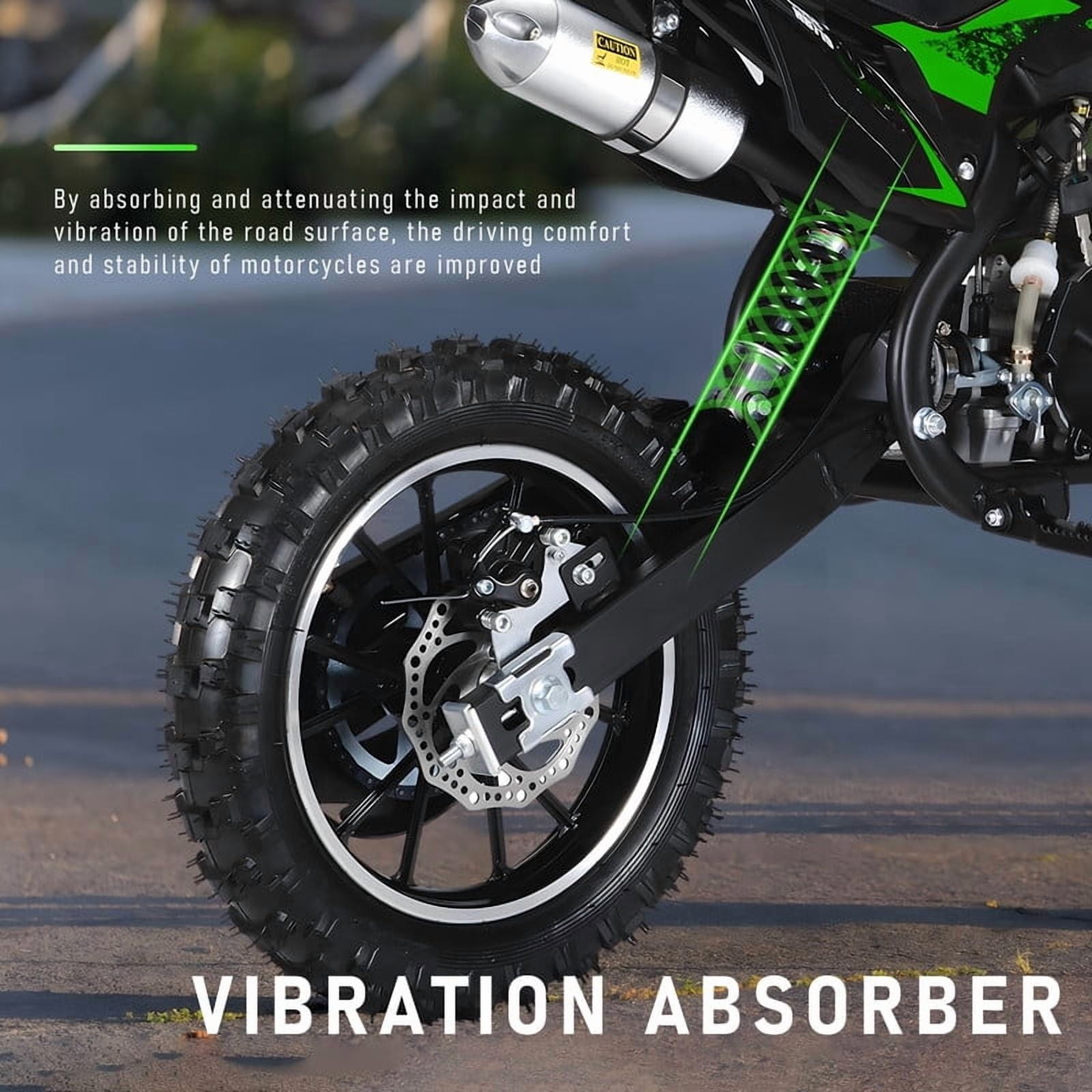 Seipouy 49cc Kids Dirt Bike - 2-Stroke Mini Motorcycle with Front and Rear Disc Brakes, Shock Absorption, Soft Seat Cushion & Off-Road Tires for Kids and Teens