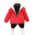 thumbnail image 2 of KYAIGUO Kids Baby Fall Winter Jacket for Girls,Little Girls Hooded Long-Sleeve Cotton Coats Zipper Fleece Outwear Thickened Warm Windproof Plush Jacket Outwear Top for 1-8Y, 2 of 7
