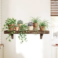 thumbnail image 6 of PeelandStick Wall Decor, WallforBedroom, Fake Potted Plant, Green Foliage Arrangement, Wooden Shelf Print, Entryway, 22.44*12.8in, 1 Set, 6 of 7