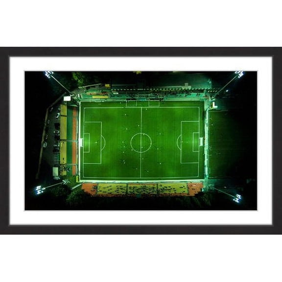 Marmont Hill "Soccer From Above" By Karolis Janulis Framed Painting Art Print, 18.0" x 1.5"