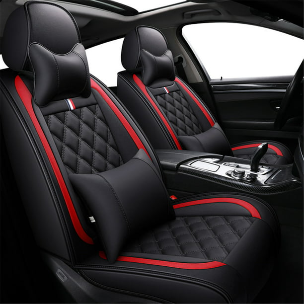 Breathable Pu Leather Anti Slip Backing Car Seat Cover Cushion 5 Seats Full Set Four Season Com - Anti Slip Car Seat Covers