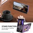 thumbnail image 7 of ELEHOLD Crossbody Wallet Case for Samsung Galaxy S22 Ultra,Premium Leather Case with Card Holders Zipper Pocket Metal Snap Stand Function Detachable Shoulder Strap Luxury Case for Women,Purple, 7 of 7