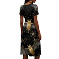 thumbnail image 5 of Halloween Dresses for Women Spider Short Sleeve Pumpkin Cute Wedding Guest Dress Witch Hat V Neck Fall Wrap Dresses 2XL, 5 of 5