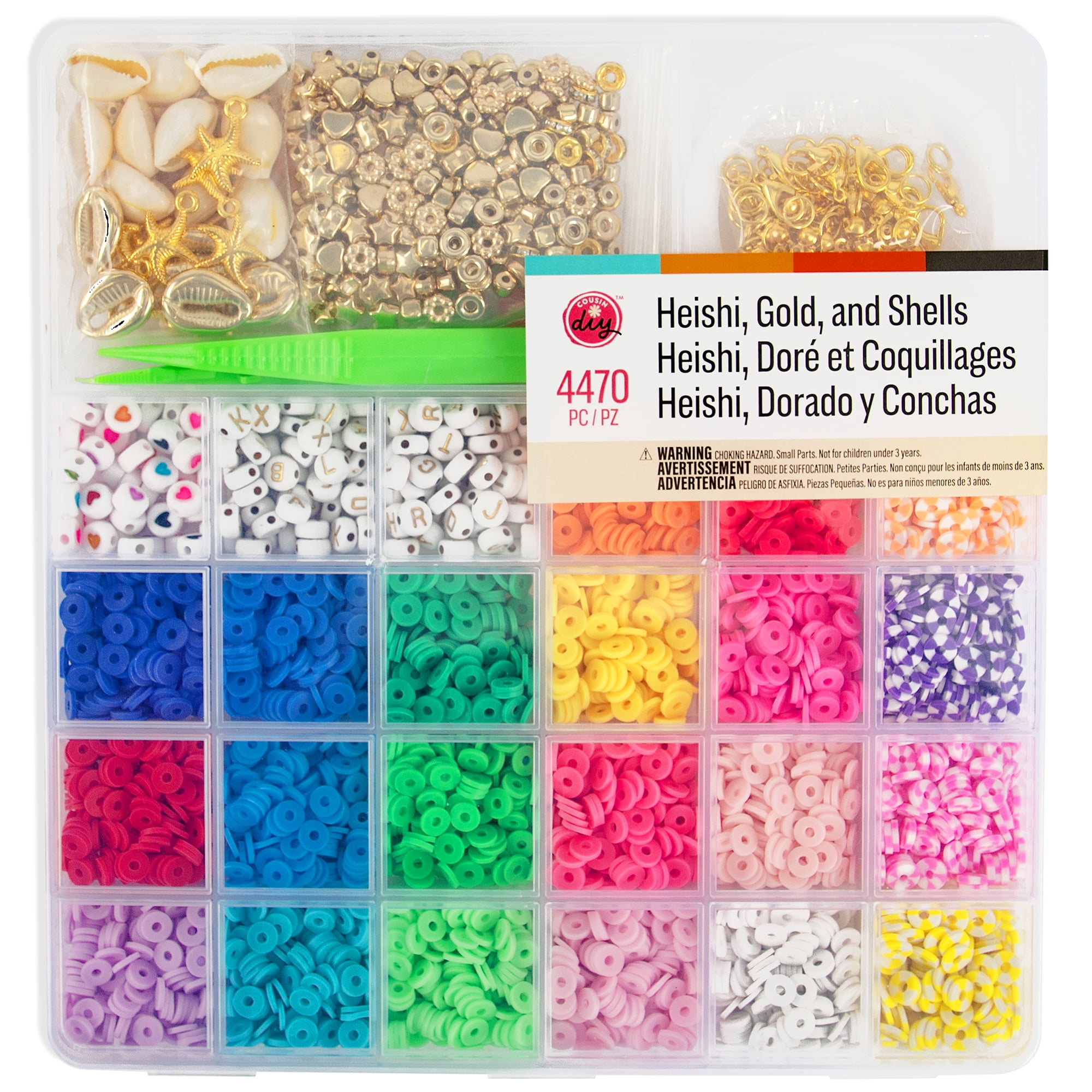 Cousin DIY 4470-Piece Jewelry Making Kit with Beads, Seashells, and Charms