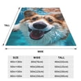 thumbnail image 3 of Pofeuu Sea Swimming Corgi Print Ultra-Soft Micro Fleece Blanket,for Bed Or Sofa,All Season Throw Blankets Flannel Blanket-50"x40", 3 of 7