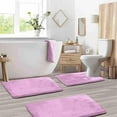thumbnail image 2 of OAVQHLG3B 3Pcs Bathroom Rugs Set Memory Foam Bath Rugs Non-Slip Bath Mat,Washable Bathroom Mats,Absorbent Shaggy Rugs Super Soft U-Shaped Toilet Rug,Bahroom Carpets for Bathroom,Tub,Shower, 2 of 5