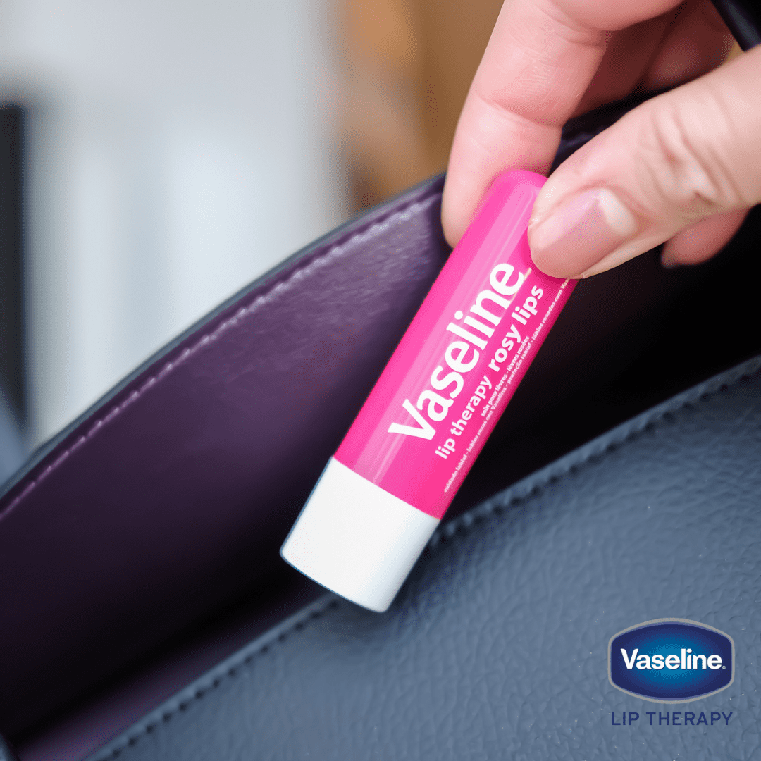 Vaseline Lip Balm Therapy Care Rosy, for Softer and Smother Lips, 0.16 oz 1 Stick