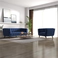 thumbnail image 4 of Kelvin Mid-Century Pillow Back Velvet Sofa and Lounge Chair Set in Blue, 4 of 5