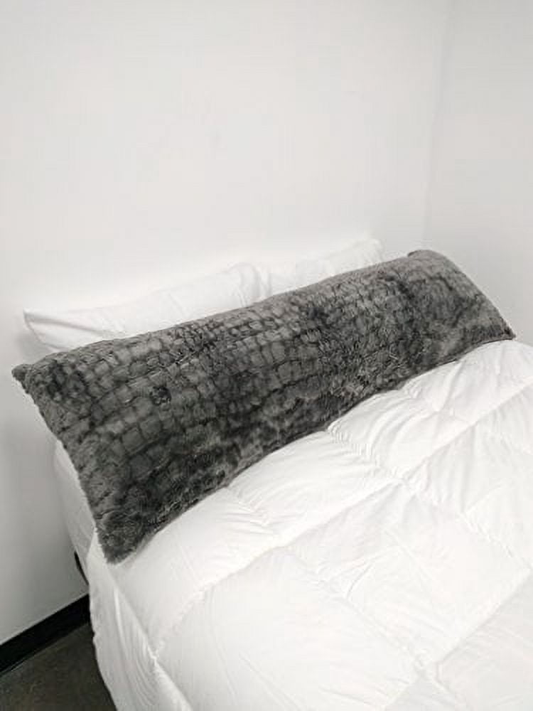 Pillowtex  Body Pillow with Plush Cover (20 Inches x 60 Inches Grey)