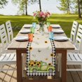 thumbnail image 4 of Table Runners 90 Inches Long Dress Scarves, Sunflowers Farmhouse Coffee/Dining/Kitchen Table Runner for Living Room, Spring Farmhouse Vintage Truck Leaf Black Plaid 13x90 Inch, 4 of 9