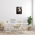 thumbnail image 2 of Vintage Electric Guitar Music Notes Vintage Graphic Art Black Framed Art Print Wall Art, 2 of 7