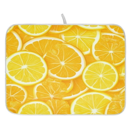 

Orange Slices Pattern Dish Drying Mat for Kitchen Quick Drying Absorbent Soft Durable 16 x 18