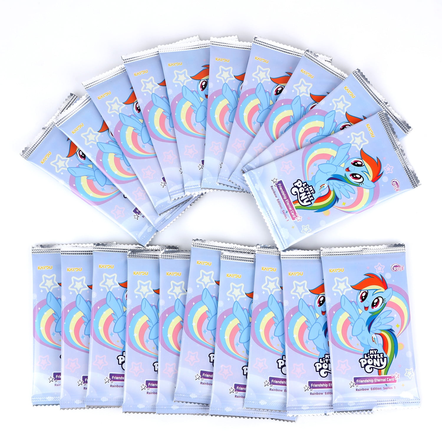 A box of My Little Pony Friends Forever Cards Booster Pack- Rainbow Edition SEA