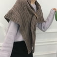 thumbnail image 4 of Poncho en Polyester pour Femmes, Châle de Banquet, Couleur Unie, Décontracté, Col Rabattu, Design Simple, Cadeau d'Anniversaire, Marron, 4 of 9