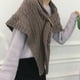 thumbnail image 3 of Sonducket Invierno viajar senderismo mujeres chal banquete de boda Color sólido pañuelo para el cuello diseño Simple capa de poliéster Poncho Abrigos y chamarras Café Sonducket AP013111-03, 3 of 6