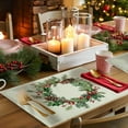 thumbnail image 4 of YIKA Christmas Decorative Placemats Heat-resistive Washable Table Placemats Linen Placemats Party Holiday Decorations Suitable For Kitchen Dining Holiday Parties Christmas Decoration A, 4 of 6