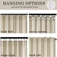 thumbnail image 4 of Topfinel Linen Curtains 96 Inch Long for Living Room,Back Tab Light Filtering Drape with Hooks,Semi Sheer Lightweight Curtains for Bedroom,Set of 2, 4 of 7
