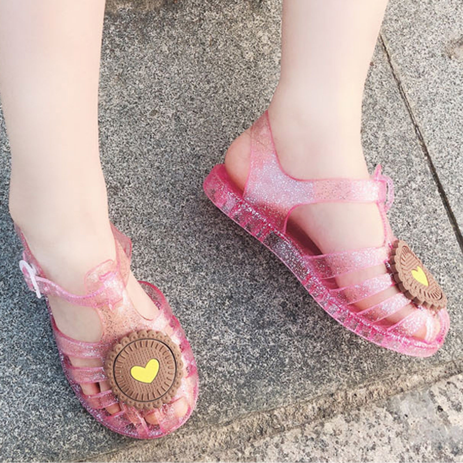 XZNGL Toddler Sandals Size 7 Toddler Shoes Baby Girls Cute Fruit Jelly Colors Hollow Out Non Slip Soft Sole Beach Roman Sandals Toddler Sandals Size 5 Toddler Sandals Size 8 Toddler Shoes Size