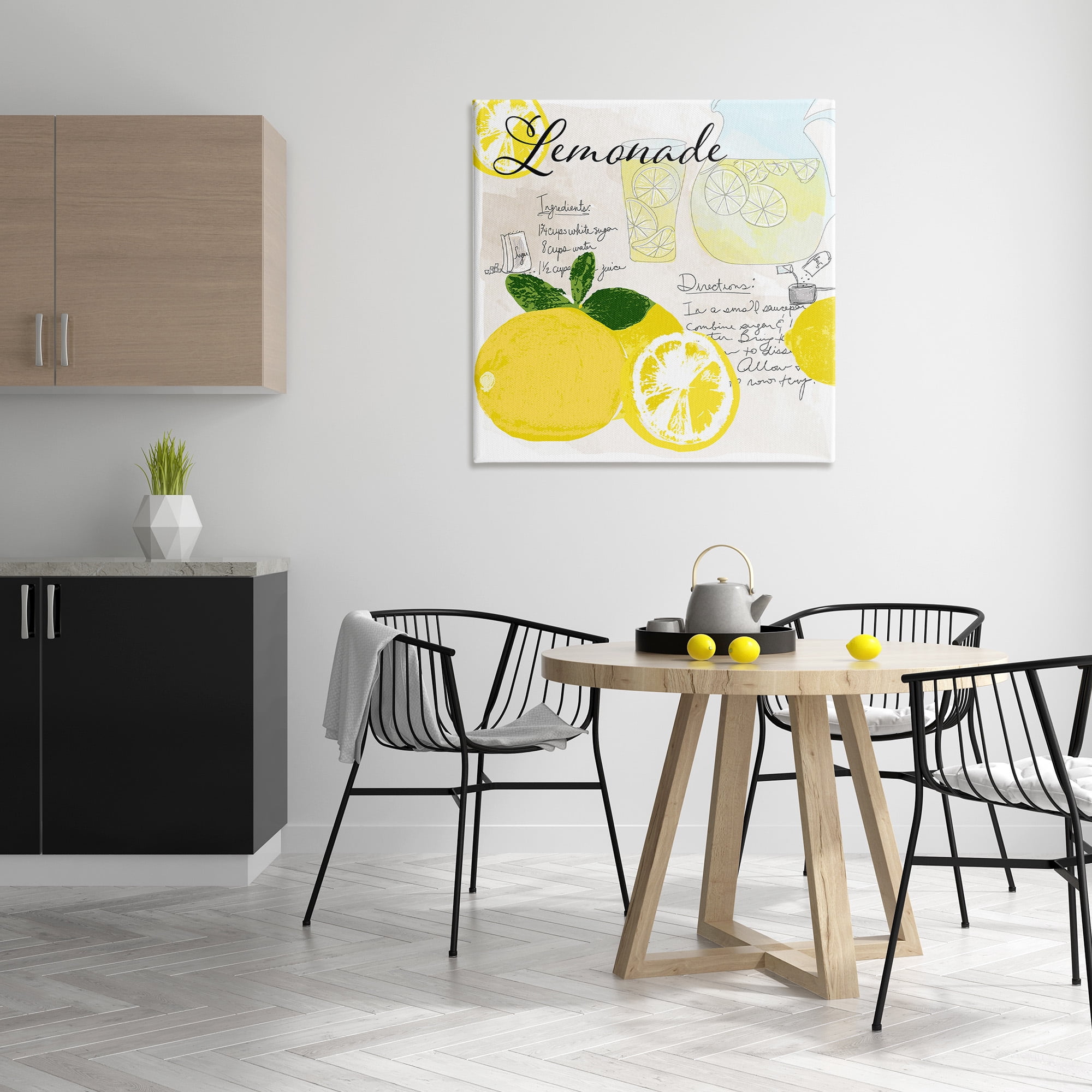 Stupell Industries Summer Lemonade Recipe Food & Beverage Painting Gallery Wrapped Canvas Art Print Wall Art, 36 x 36