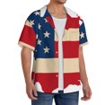thumbnail image 2 of Sigee American Flag Map for Men's Casual Short Sleeve Button Down Shirts Men's Shirts Summer-Small, 2 of 5