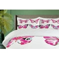 thumbnail image 4 of Ambesonne Watercolor Duvet Cover Set, Butterflies Spring Time, 2-Calking, Pale Blue Black Pink, 4 of 7
