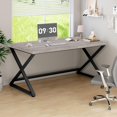 thumbnail image 4 of Rustic Computer Desk  Industrial Home Office Desk  Farmhouse Wood Metal Work Desk for Writing Study  Vintage Minimalist Executive Workstation PC Gaming Table in Bedroom  Rustic, 4 of 6