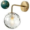 thumbnail image 4 of Injueey Lámpara de pared de estilo nórdico, lámpara de bola de cristal transparente, no deslumbrante, accesorios de luz nocturna, decoración del Iluminación y accesorios, 4 of 6