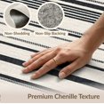 thumbnail image 6 of ODIKA Farmhouse Ticking Striped Abstract Interlocking Center Door Cream Stain Resistant Thin Throw for Entryway, Kitchen, Laundry Room, 6 of 7