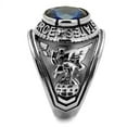 thumbnail image 5 of TK414708 - High polished (no plating) Stainless Steel Ring with Synthetic Synthetic Glass in Sapphire Size 9, 5 of 7