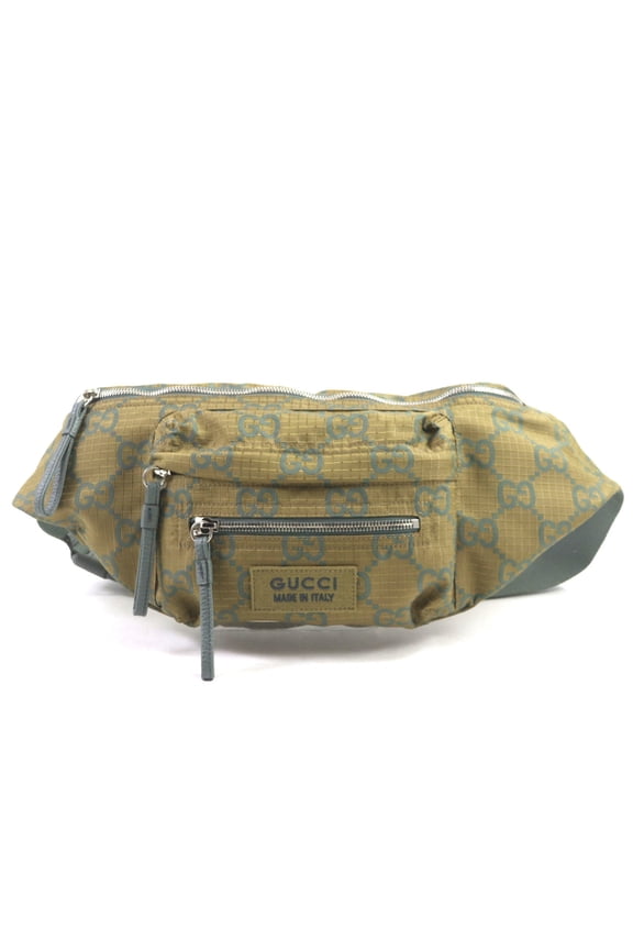 Pre-Owned GUCCI 792287 GG Ripstop Belt Bag, Body Leather Waist Khaki, Includes Dust...