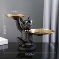 thumbnail image 4 of Chic Perro Escultura Perros Estatua con Bandeja Moderna Animal Estatuilro Resina Negro Gloria llavero de estatua de resina, 4 of 8