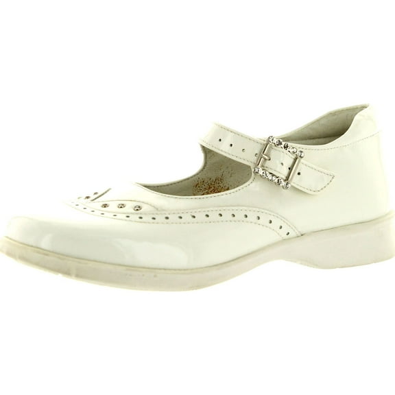 Oxford Girls 3053 White Patent Made In Italy Dress Flats Shoes