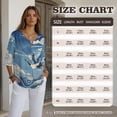 thumbnail image 7 of Xoenoiee Grus Japonensis Cloud Sea Waves Print Women's 3/4 Sleeve Cotton Linen Shirts Casual Button Down V Neck Pullover Spring Casual Loose Fit Tunic Tops Work Blouses, 4XL, 7 of 7
