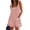 Pink, variant on Women Summer Casual Sleeveless Romper Loose Striped Tied Shorts Overalls Jumpsuit with Pockets