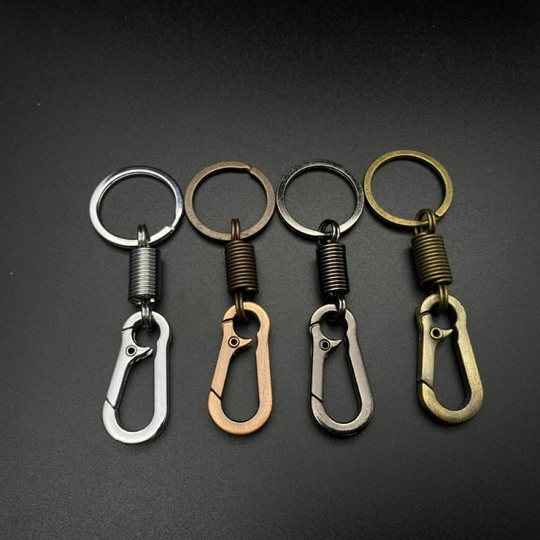 HizeJie Metal Keychain Carabiner Clips Key Chain Stainless Spring Key Ring Hook Holder Organizer for Car Keys Home 2 Packs