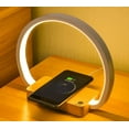 thumbnail image 2 of Lámpara de noche con carga inalámbrica, táctil y puerto USB, LED regulable de 3 colores con reloj digital, para dormitorio., 2 of 5
