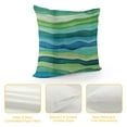 thumbnail image 4 of Nawypu  Throw Pillow Cover Abstract Bright Blue and Green Waves Hand Drawn Striped Watercolor Brush Dye Decorative Pillow Case Home Decor Square Pillowcase, 4 of 5