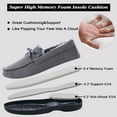 thumbnail image 4 of Mens Memory Foam Moccasin Slippers Fuzzy Lining, Soft Comfy Suede Mens House Indoor Bedroom Slippers Non-Slip, 4 of 6