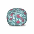 thumbnail image 1 of Floral Storage Toy Bag Chair, Hand Drawn Like Peony Flowers and Leaves on Background of Silhouettes, Stuffed Animal Organizer Washable Bag, Large Size, Pale Blue Multicolor, by Ambesonne, 1 of 3