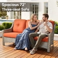 thumbnail image 3 of Vcatnet 5 Pieces Outdoor Patio Furniture Set High-Back Wicker Rattan Conversation Set Outdoor Sectional with Swivel Chairs and Coffee Table, Coarse Orange Red, 3 of 11