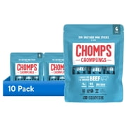 (10 pack) Chomplings Sea Salt Beef Mini Jerky Meat Sticks, 4g of Protein (6 Count)