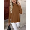 thumbnail image 5 of Zeagoo Women' Turtleneck Sweater Long Sleeve Spilt Hem Casual Knit Pullover Chunky Fall Winter Jumper Top, 5 of 6
