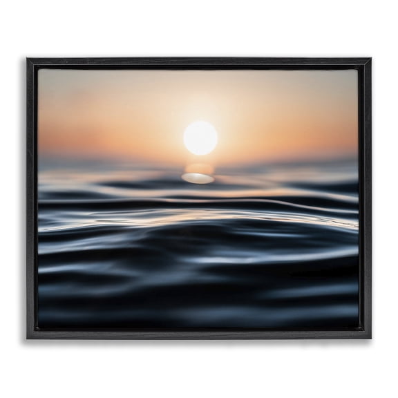 Stupell Industries Transitional Abstract Sunlit Ripples Black Floating Frame Canvas Art, 21 x 17, by Jared Kreiss