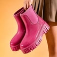 thumbnail image 4 of Miqool Womens Rain Boots, Waterproof Platform Rubber Chelsea Rainboots, Comfortable Short Ankle Garden Boots for Outdoor Work, 4 of 7