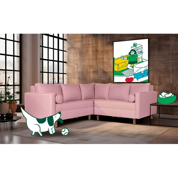 Sala Esquinera Makora De Lino Palo De Rosa Modelo Cerati