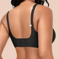 thumbnail image 3 of 2PC Cotton Bralette Deep V Smooth Thin Big Chest Small without Lace Bralette,Black,L, 3 of 5