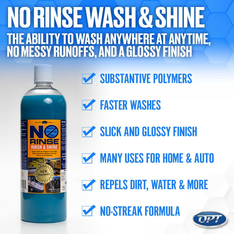 Optimum No Rinse Wash and Shine - ONR Car Wash, 32 oz., New Formula Version  5, Safe on Paint, Coatings, Wraps, and Interior, Rinseless Wash provides an  Eco Friendly Car Wash Option 