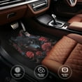 thumbnail image 4 of Cauagu Rose Full Moon Black Wolf Pattern Car Floor Mat Set of 4,Car Carpet Mats Car Mats with Anti-Slip Backing & Driver Heel Pad Universal Fit for Cars/Trucks/SUV/Vans, 4 of 6
