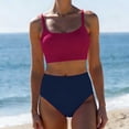 thumbnail image 5 of Bikini Sets for Women Scoop Neck Crop Top with Skirted Bottom 2 Piece Swimsuits Full Coverage Modest Bathing Suits for Pool Party, 5 of 5