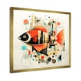 thumbnail image 2 of Designart "Red Fish Collage in Art Deco Style" Beach Framed Wall Art Decor - Coastal Orange Beach People Hallway Framed Wall Art Decor, 2 of 6